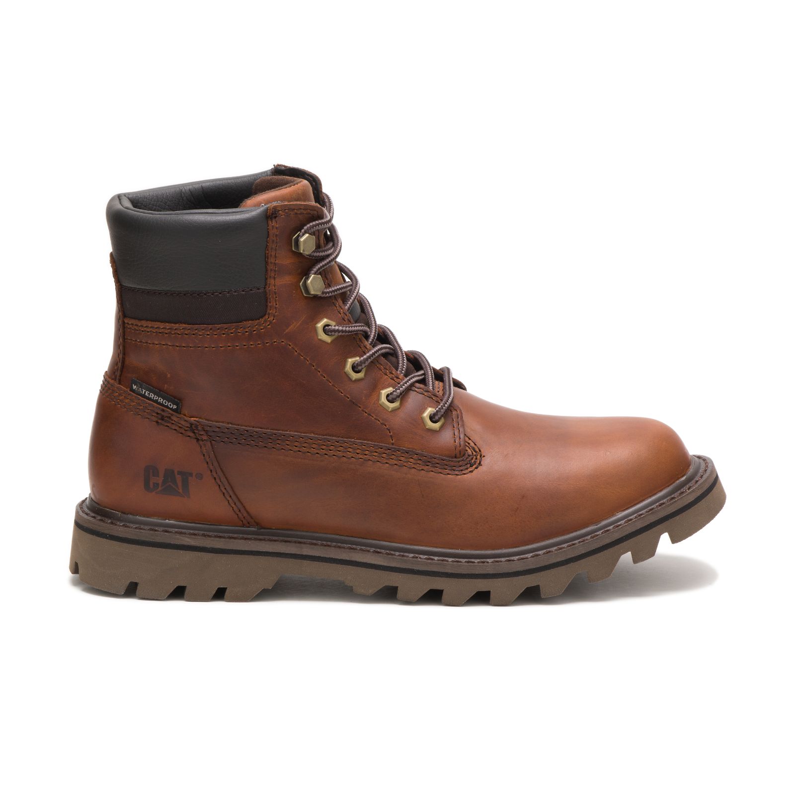 Caterpillar Boots Online - Caterpillar Deplete Waterproof Mens Work Boots Brown (356890-ACO)